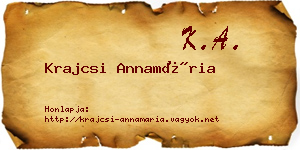 Krajcsi Annamária névjegykártya
